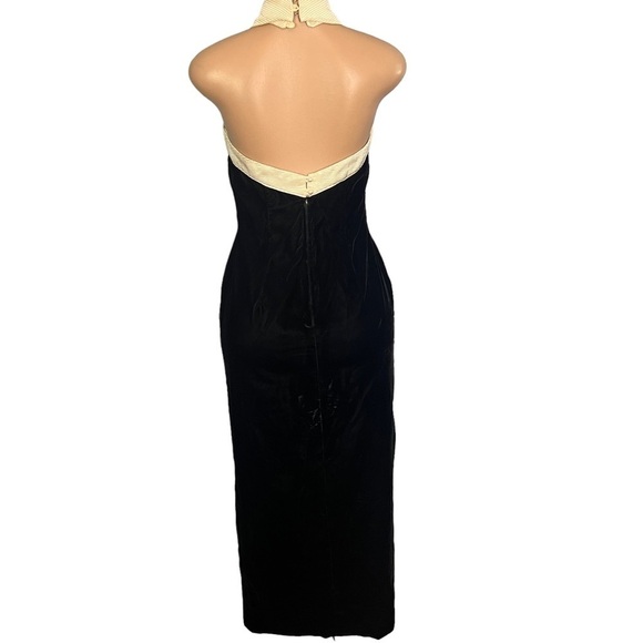 Scott McClintock Vintage Black Velvet Halter Neck Dress - Picture 9 of 10